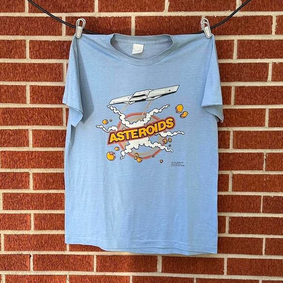 Vintage 1981 asteroids atari video game promo shirt - Picture 1 of 6